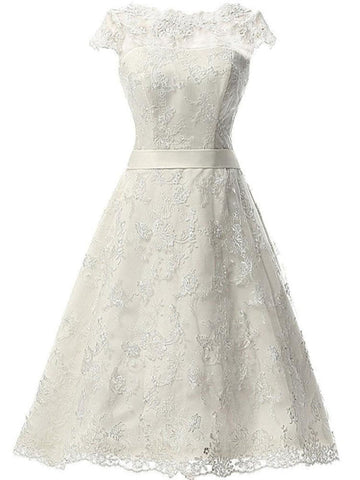 Glamorous Cap Sleeves Covered Button Ribbon Wedding Dresses