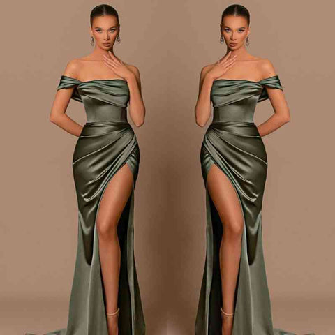 Glamouröse Off-the-Shoulder Ballkleider Meerjungfrau Lang Mit Schlitz