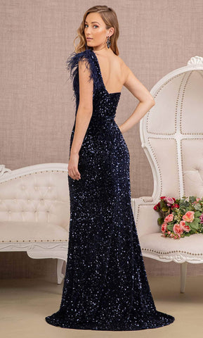 Ballkleid mit Pailletten und einem Ärmel