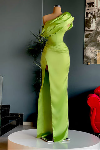 Gorgeous Long Evening Prom Dress With Split One Shoulder