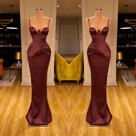 Gorgeous Mermaid Evening Ball Dresses Long Prom Dresses Spaghetti-Straps