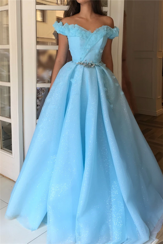 Wunderschöne Pailletten Off-the-Shoulder Partykleider Charmante Sweetheart Ärmellose Perlenbesetzte Lange Ballkleider