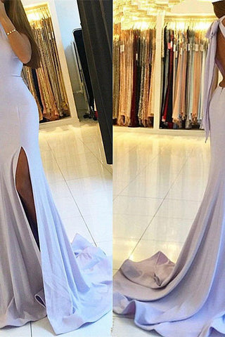 Neckholder Sexy Rückenfreies Weißes Ballkleid Chiffon Lang Mit Unterkleid