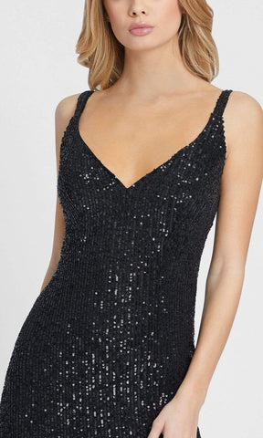 Sleeveless High Slit Sequin Long Prom Gown