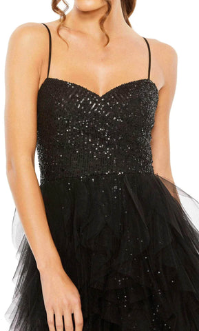 Sleeveless Sequin Embellished Evening Dress
