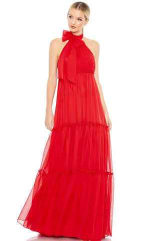 Bow Accent Halter Evening Gown
