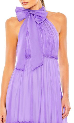 Bow Accent Halter Evening Gown