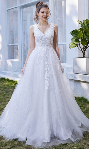 Sleeveless V-Neck A-line Long Dress