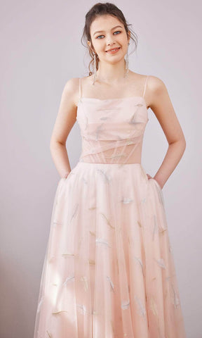 Robe longue coupe droite en coupe A