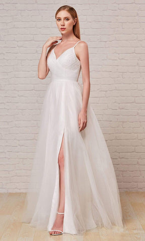 Pleat-Detailed Glitter Tulle Gown