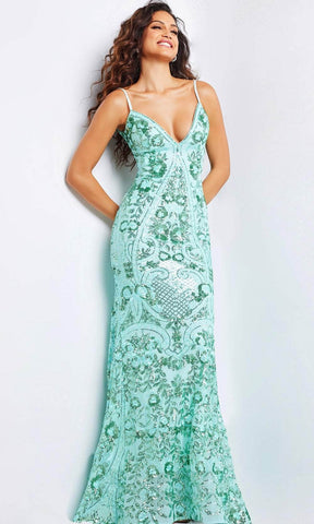 Spaghetti Strap Sequin Prom Dress