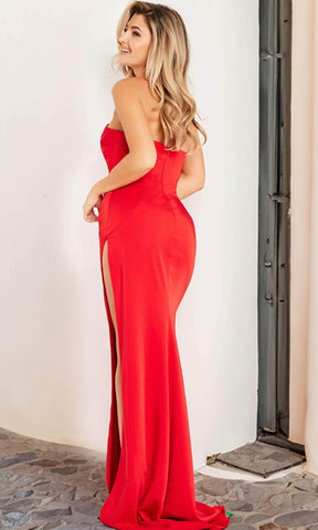Asymmetrisches Etuikleid aus Stretch-Satin
