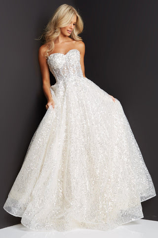 Embellished Long Wedding Dress
