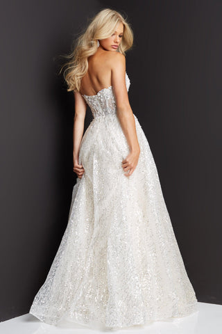 Embellished Long Wedding Dress