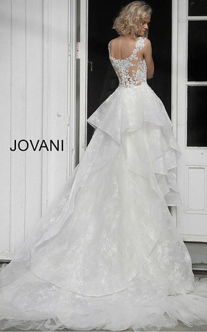 Long Floral Embroidered Wedding Dress
