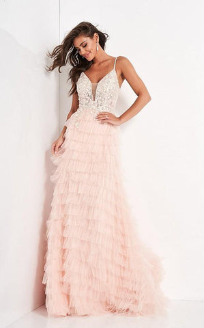 Long Spaghetti Straps Bridal Gown