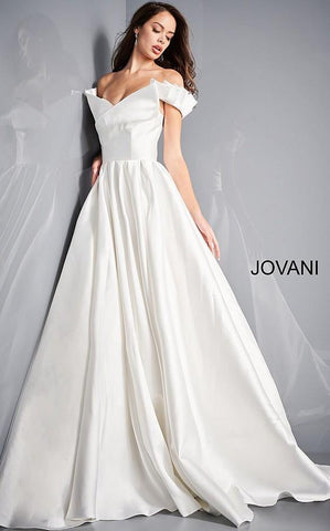 Off the Shoulder A Line Bridal Gown