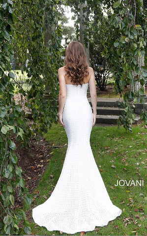 Simple Long Strapless Wedding Dress