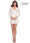 Plunge V-Neck Long Sleeve Sequin Cocktail Dress