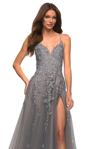 Lace Applique Tulle Gown