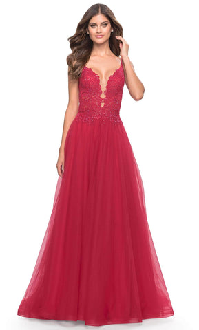 Lace High Slit Prom Dress