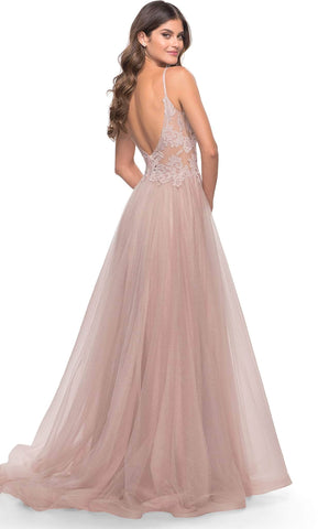 Lace High Slit Prom Dress