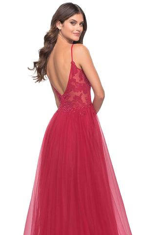 Lace High Slit Prom Dress