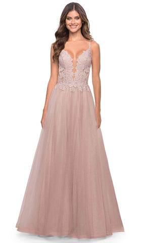 Lace High Slit Prom Dress