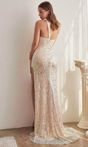 Cut-In Sequin Classic Prom Dress