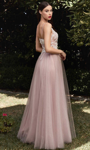 Deep V-neck Long Gown