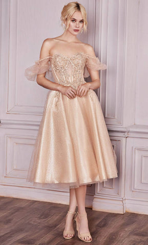 Tea Length Corset Cocktail Dress