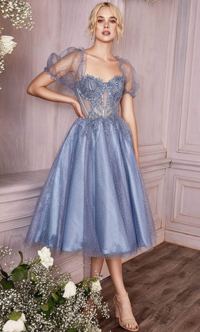 Tea Length Corset Cocktail Dress