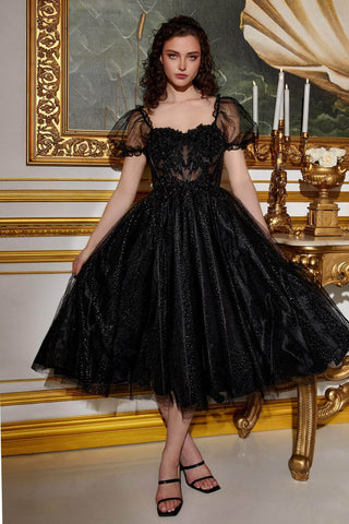Tea Length Corset Cocktail Dress