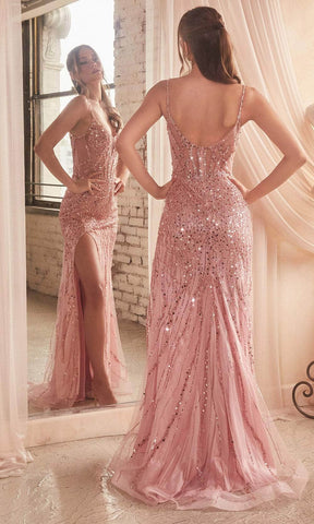 Ballkleid mit Illusion-Ausschnitt und Perlen