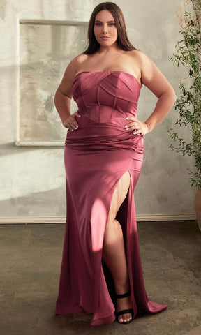 Pleated Semi-Sweetheart Prom Gown