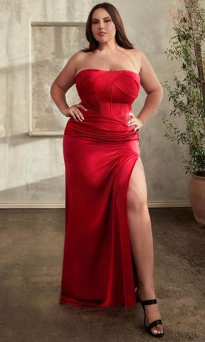 Pleated Semi-Sweetheart Prom Gown