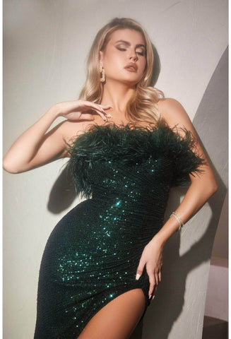 Sequin Ornate Evening Gown