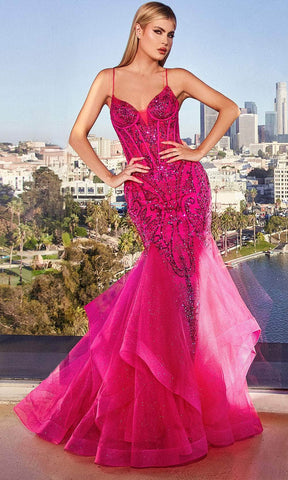 Ballkleid mit Pailletten und V-Ausschnitt