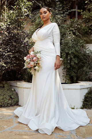 Long Curve Formal Plus Size Wedding Dress