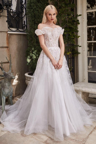 Long Off Shoulder Wedding Dress