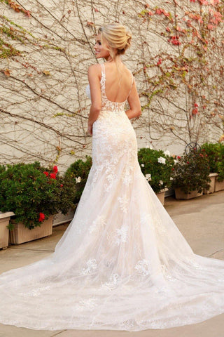 Long Open Back Wedding Dress