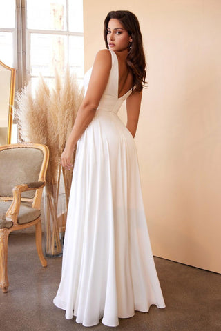 Long Simple Sleeveless Wedding Dress