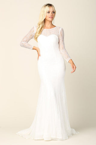 Long Sleeve Bridal Gown Lace Wedding Dress