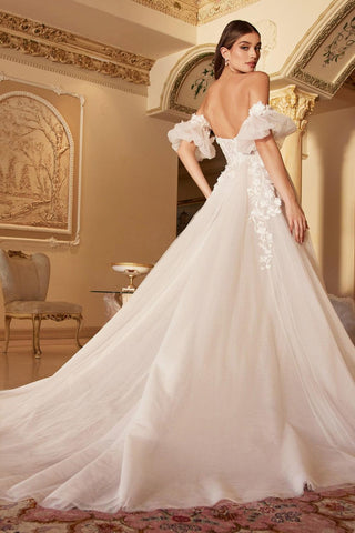 Long Strapless Wedding Gown