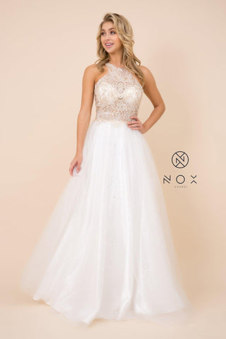 Long Wedding Dress White Gold