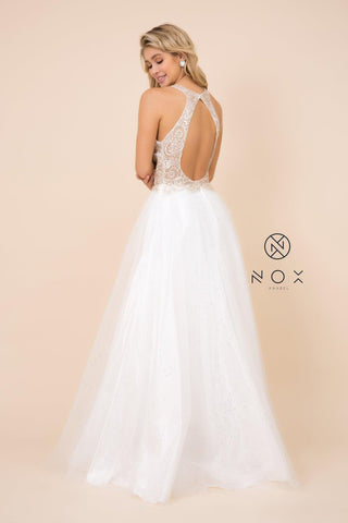 Long Wedding Dress White Gold