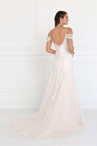 Long Wedding Dress with Lace Applique