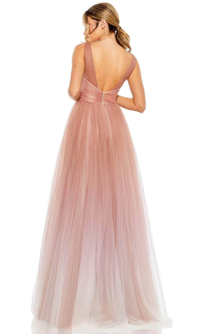 Rose Ombre Long Prom Dress