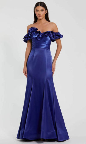 Ruffle Trimmed Off Shoulder Prom Dress