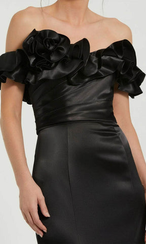 Ruffle Trimmed Off Shoulder Prom Dress